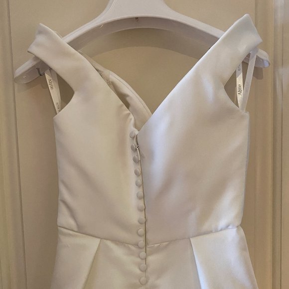 NEW W/TAGS WEDDING DRESS KLEINFELD- Off the Shoulder Satin Gown by Rita Venieris - Picture 10 of 10